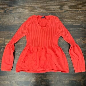 Chadwicks Vibrant Red Ribbed Blouse